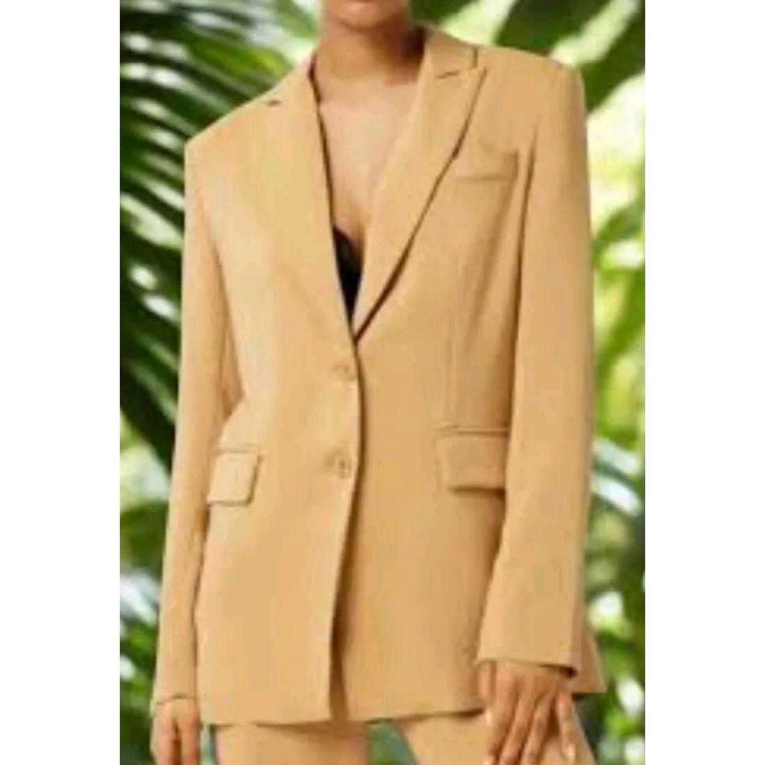 Lita By Ciara Oversized Two Button Tan Iced Coffee Blazer Size Medium $398 #W1